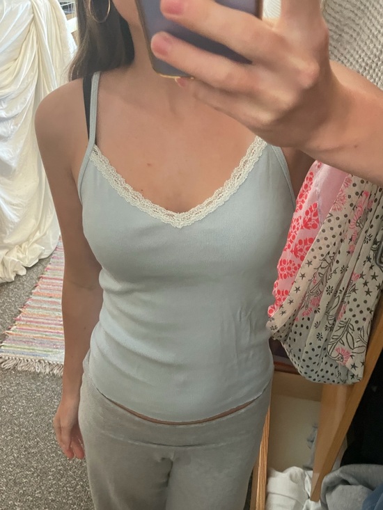 Brandy Melville Tops - blue brandy melville lace tank top